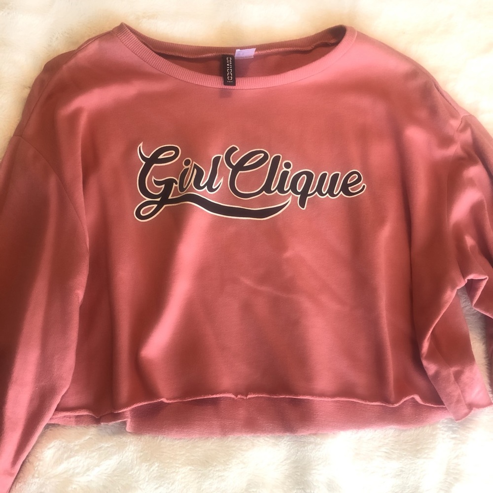 girl clique crop sweat shirt